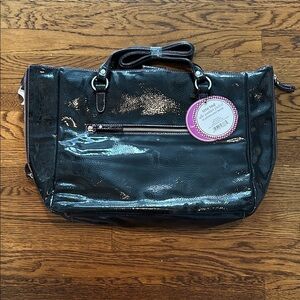 Studio C Glossy Black Tote Bag
